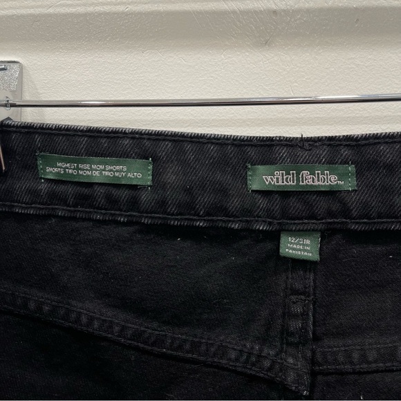 Wild Fable Highest Rise Mom Shorts in Black Cuffed Cotton - Picture 8 of 10